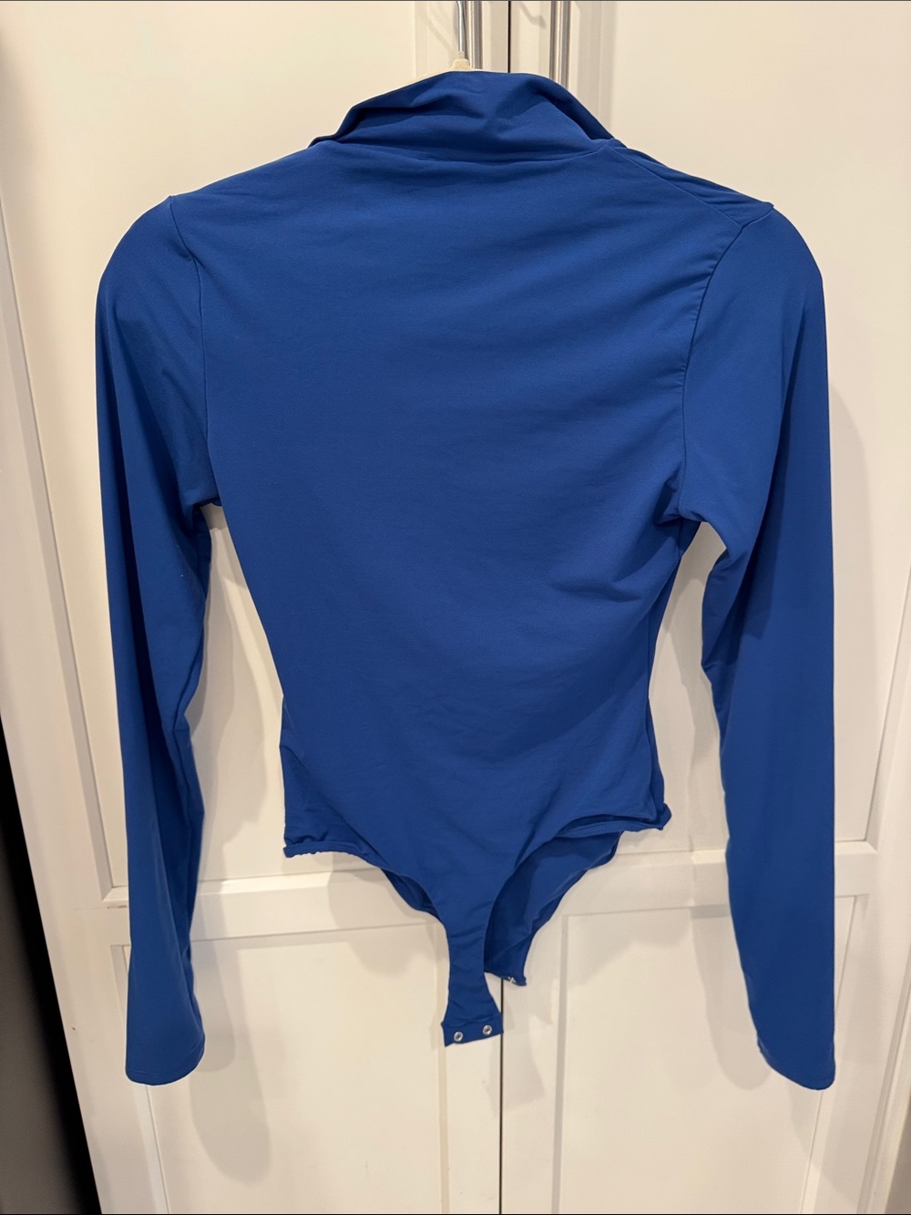 SKIMS Long-Sleeve Zip Front One-Piece Swimsuit in Royal Blue - Picture 5 of 6